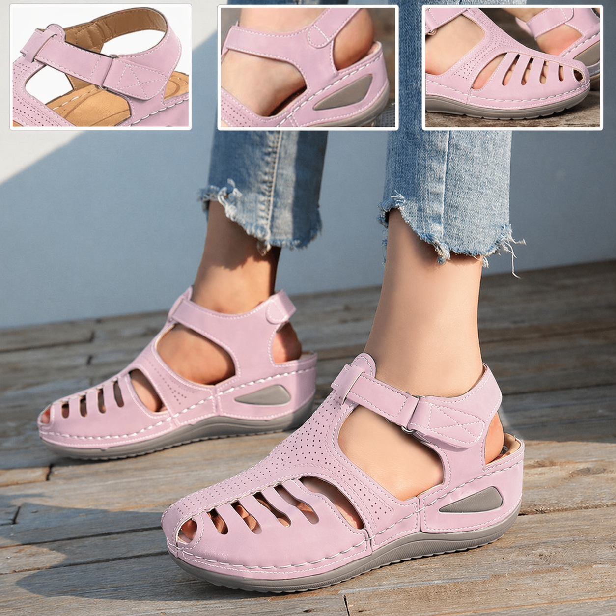 Zapatos ortopédicos FOUNNE® [🔥Oferta por tiempo limitado🎁] Sandalias de verano | Diseño ergonómico | Construcción calada | Cómodas y transpirables | Alivio del dolor ✅