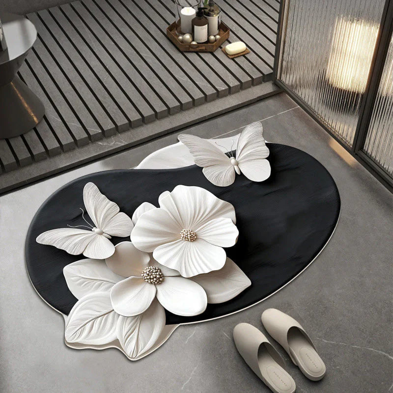 🌸 3D Valósághű Szőnyeg: Csúszásgátló + Nedvszívó – Fürdőszoba/Konyha! ✨