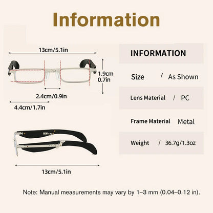 Összecsukható olvasószemüveg kék fény szűrővel és tokban