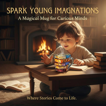 Kubek z witrażem Artisan Book Stack