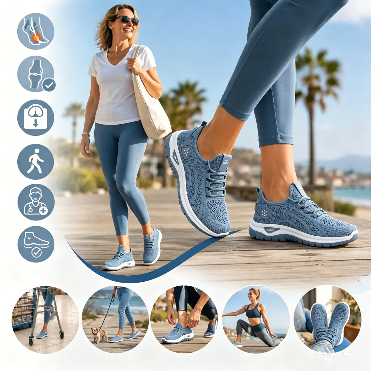 Ortopedická obuv SHELLSEN® 🔥 50% sleva ⏰ Letní vycházková obuv speciálně navržená pro ženy s oporou klenby 👞 Snadno ulevuje od bolesti nohou ✅ Pohodlná a prodyšná