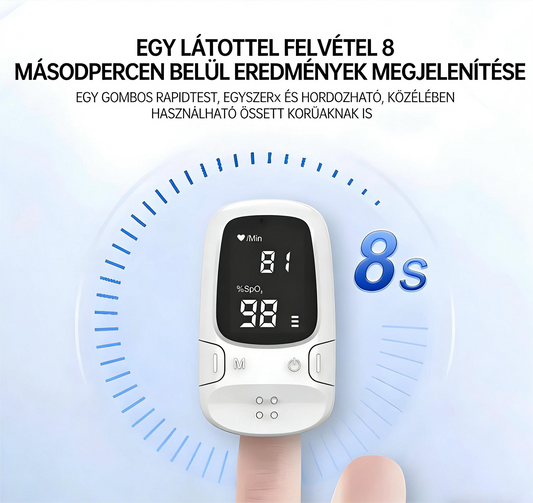 💓 Búcsút inthet a fájdalmas tűszúrásoknak! Precíziós pulzoximéter 35–99% közötti széles mérési tartománnyal, amely egy pillantásra világos adatokat jelenít meg.🌟