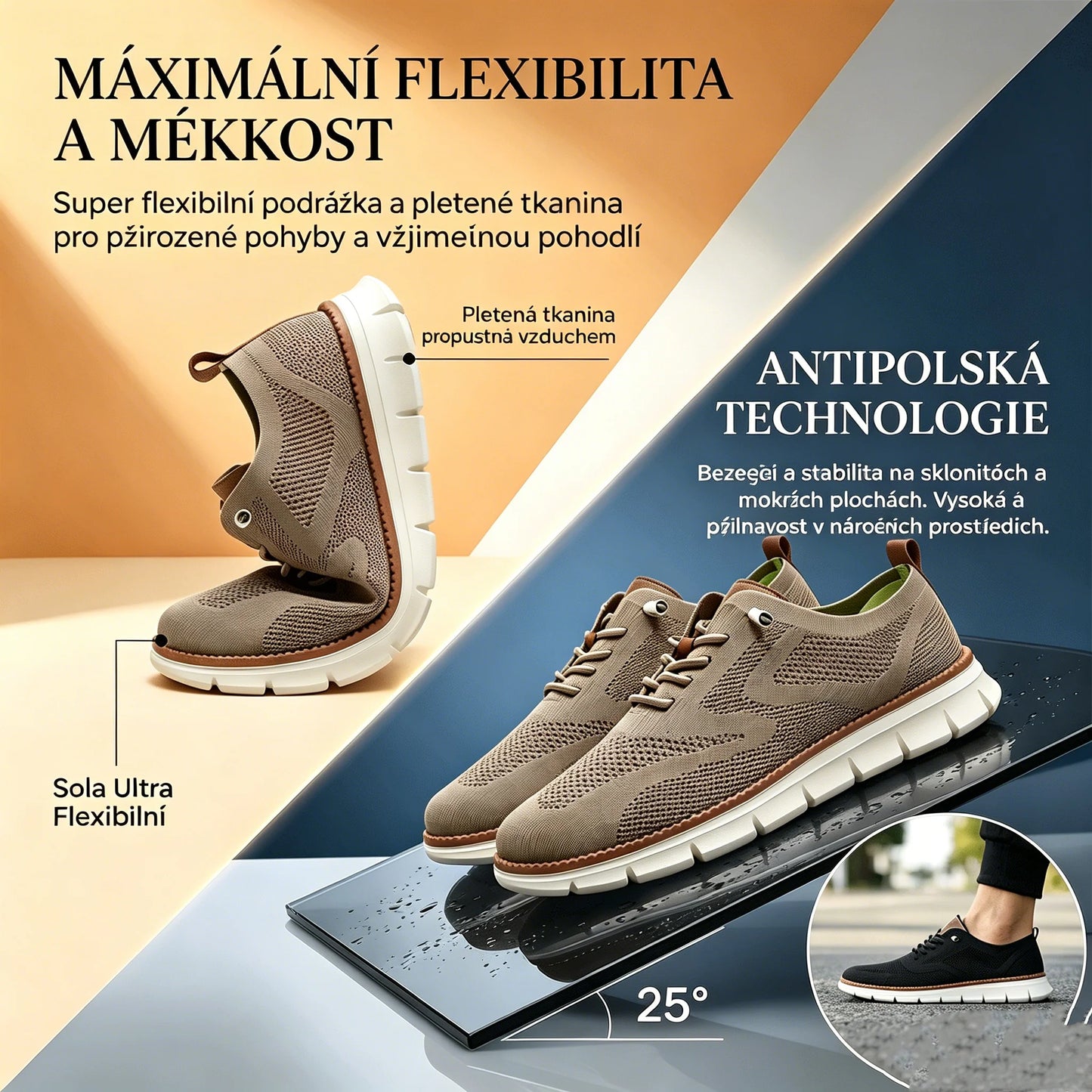 🔥 Dnešní speciální nabídka: sleva 50 %! ⏰ Prodyšné a protiskluzové mokasíny! S oporou klenby a polstrovanou mezipodešví se rozlučte s bolestí nohou.