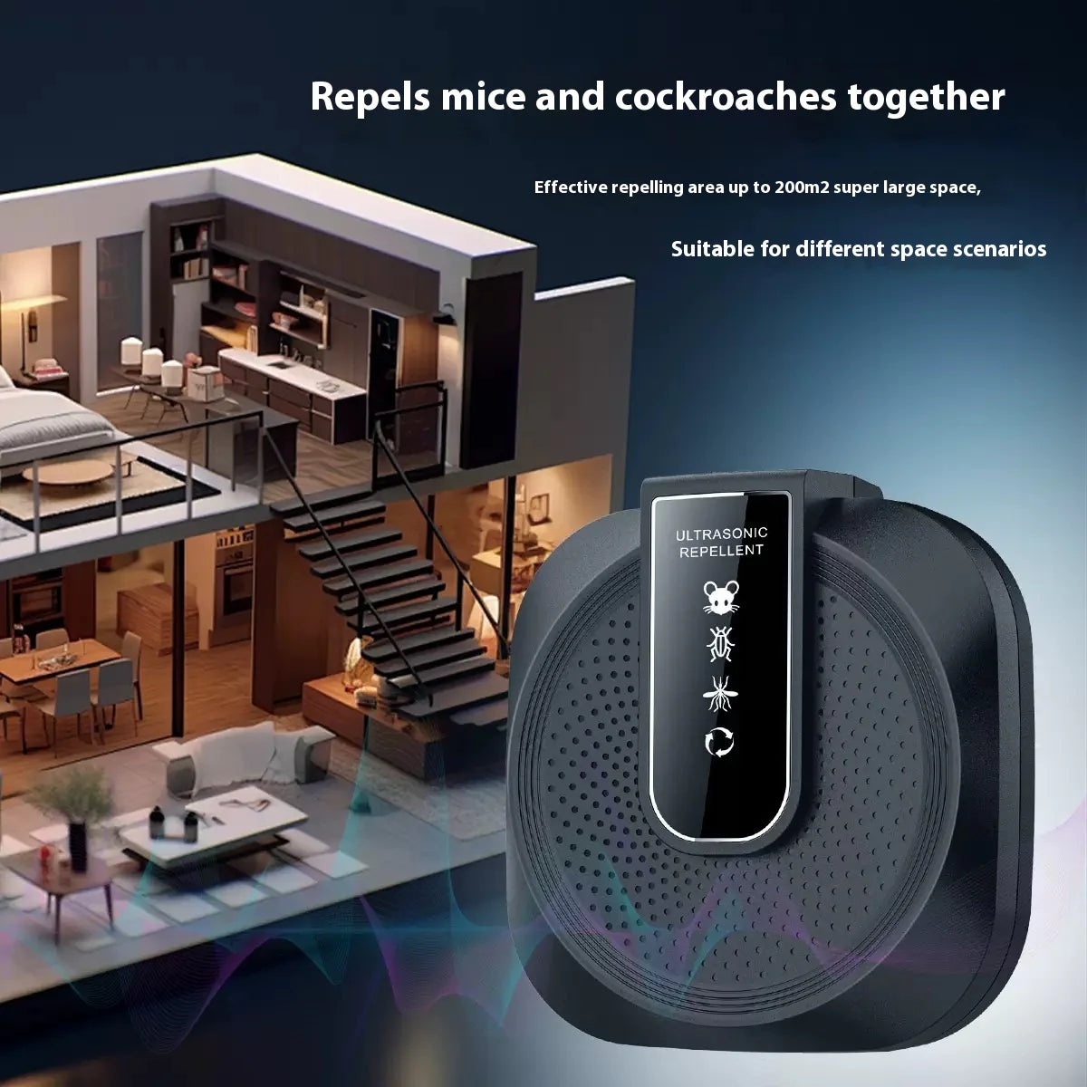 🐭 Ultrahangos egérriasztó! 360°-os lefedettség, vakfoltok nélkül – nem mérgező és csendes védelem az egész háztartás számára.