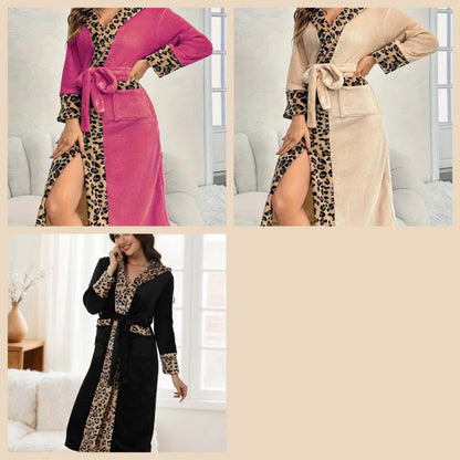 🐆 Női Leopárd Fürdőköpeny: Stílus + Kényelem + Meleg Egyszerre!