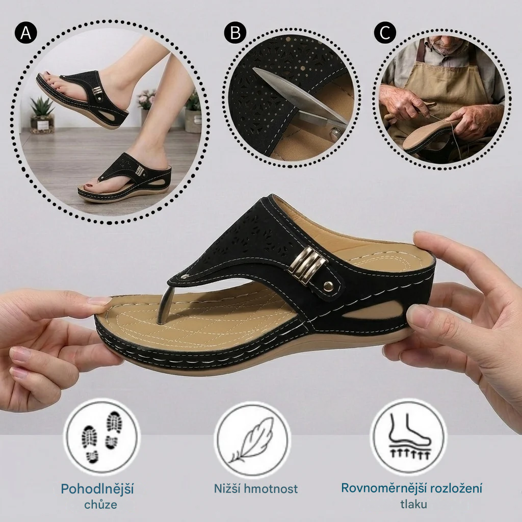 (🔥Letní speciál 50% sleva) Klasické letní dámské ortopedické sandály, které kombinují oporu a prodyšnost✅ Jsou chladivé a pohodlné na nošení ~ Chůze je snazší a pohodlnější.（副本）
