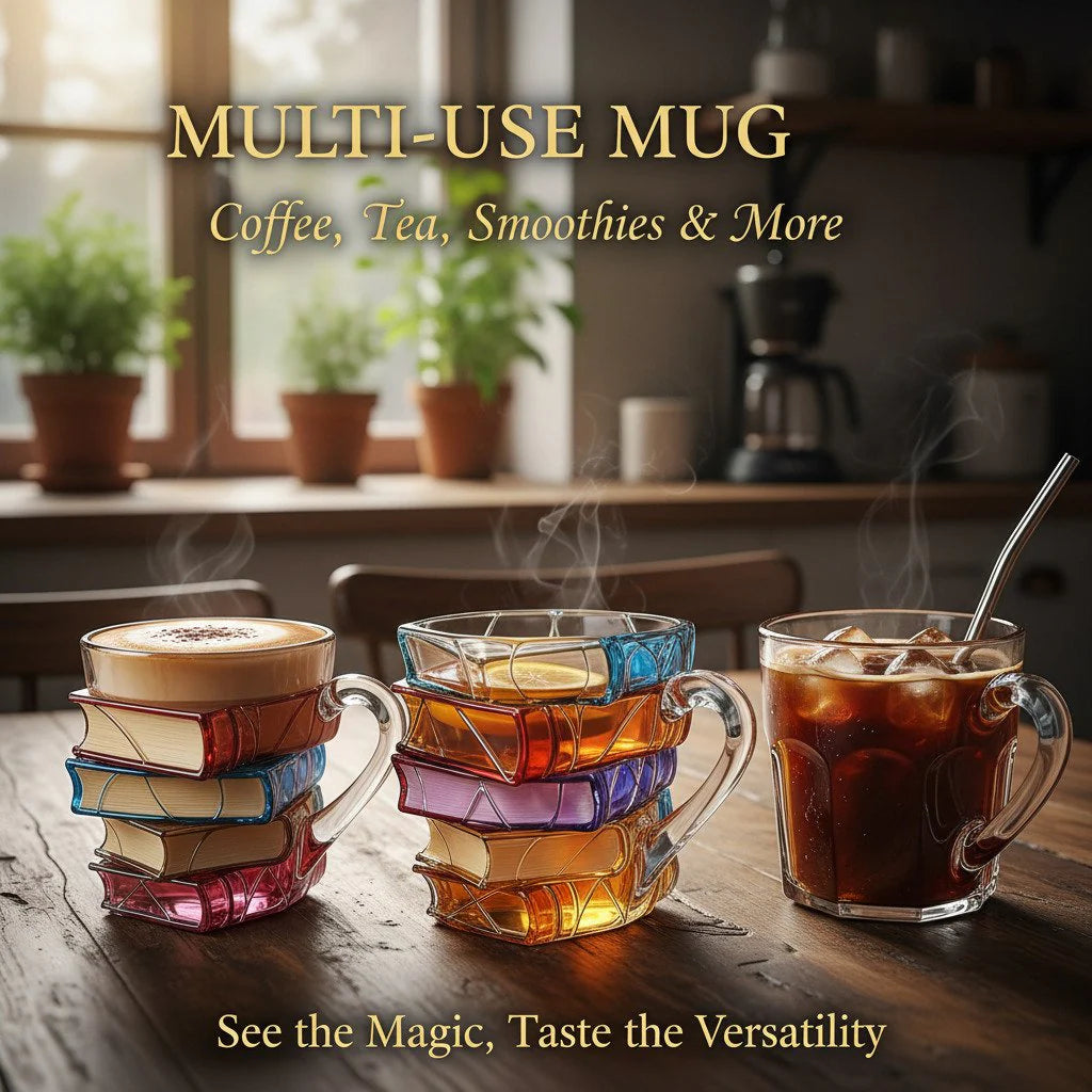 Kubek z witrażem Artisan Book Stack