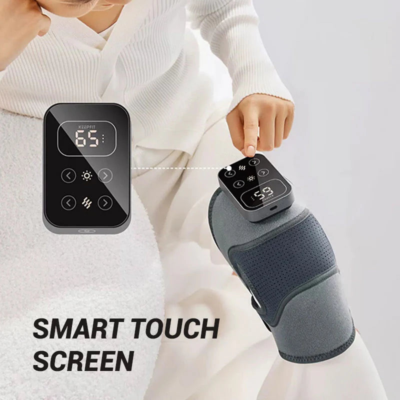 Fűtött térdmasszírozó – hőterápia + vibrációs masszázs + hosszú akkumulátor-élettartam