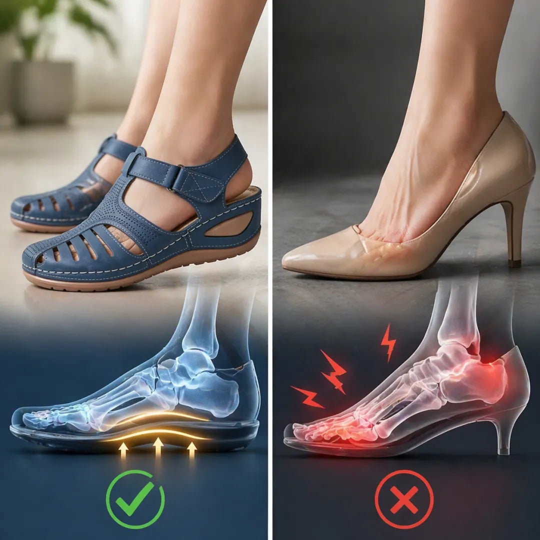 Ortopedické boty SHELLSEN® [🔥50% sleva🎁] Letní sandály | Prodyšný design | Chladivé a pohodlné | Ulevuje od bolesti nohou ✅