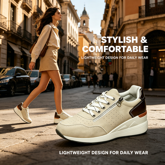 Ortopedická obuv Shellsen® 【🔥Dnešní speciál: 50% sleva🎁】 Pohodlná vycházková obuv - Zapínání na boční zip, vysoký podpatek, podpora klenby pro účinnou úlevu od bolesti chodidla, voděodolná a protiskluzová.