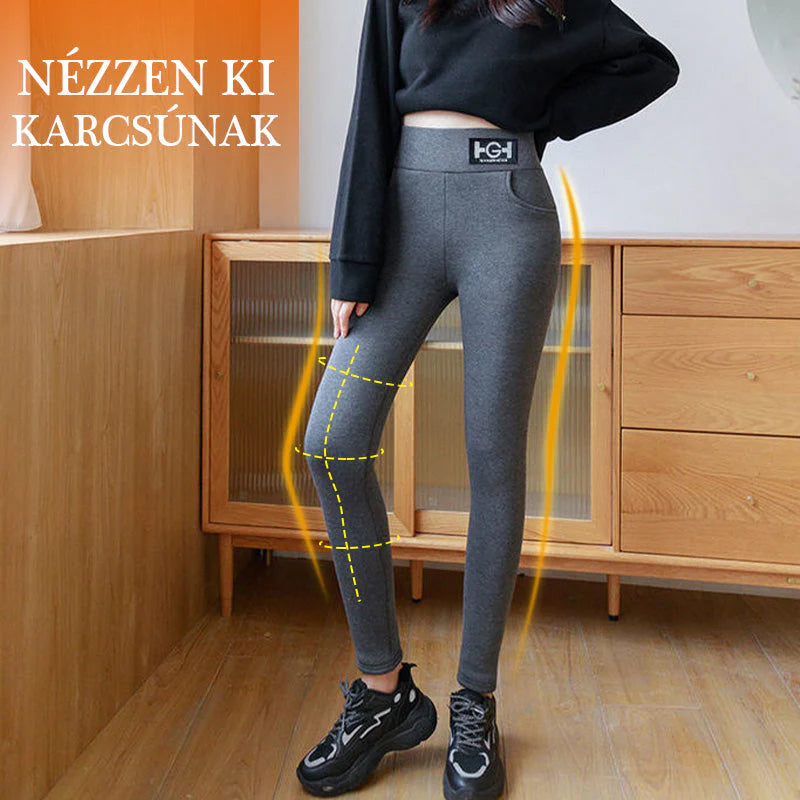 Modne damskie termiczne spodnie z kaszmiru skinny