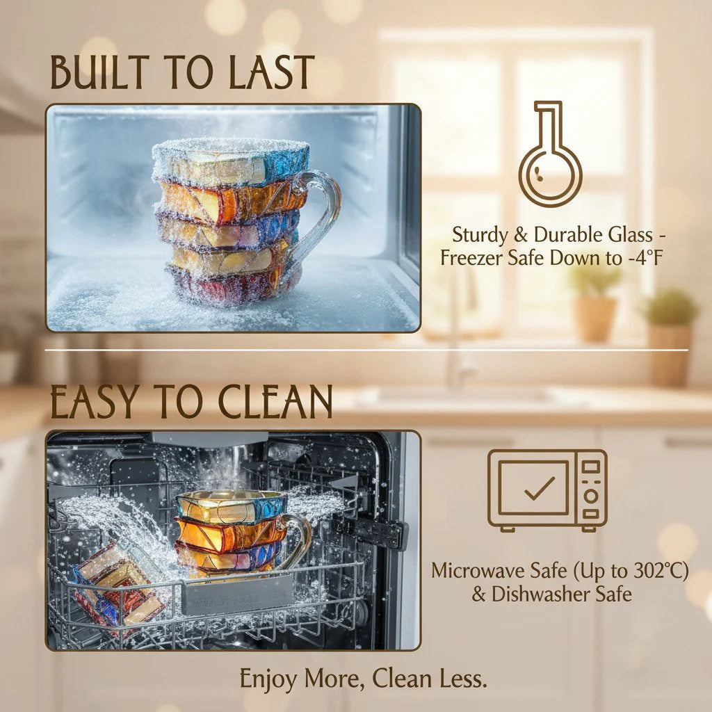 Kubek z witrażem Artisan Book Stack