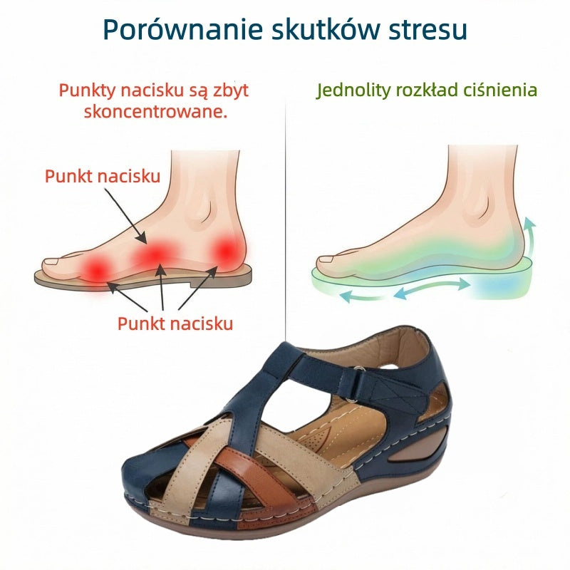 Ortopedická obuv SHELLSEN® 【🔥Dnes sleva 40 %🎁】Zbrusu nové evropské sandály✅ Široká špička | Zapínání na suchý zip | Odolná a protiskluzová podrážka | 🔴Vícebodová podpora klenby | Měkké a pohodlné