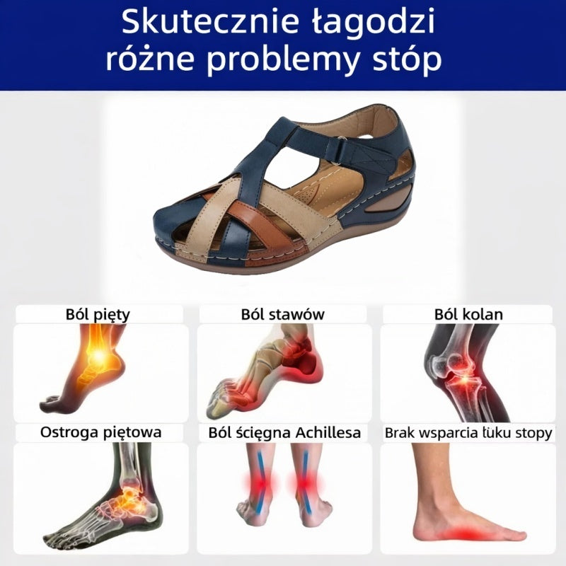 Ortopedická obuv SHELLSEN® 【🔥Dnes sleva 40 %🎁】Zbrusu nové evropské sandály✅ Široká špička | Zapínání na suchý zip | Odolná a protiskluzová podrážka | 🔴Vícebodová podpora klenby | Měkké a pohodlné