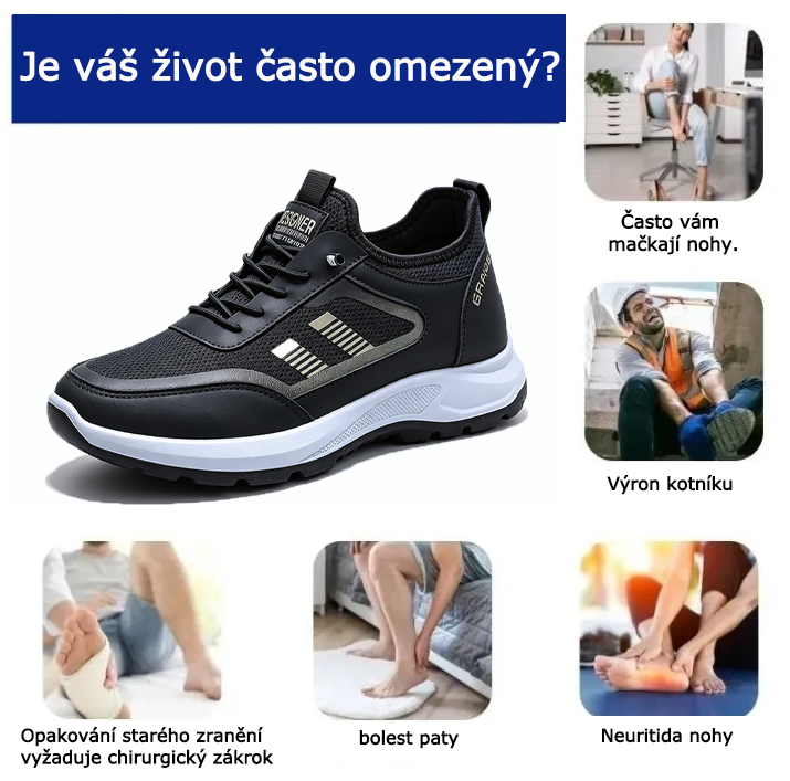 Ortopedická obuv SHELLSEN® [🔥Nabídka za poloviční cenu🎁] Pohodlná sportovní obuv | Protiskluzová a prodyšná | Design s oporou klenby | Ulevuje od bolesti zad, kloubů a chodidel