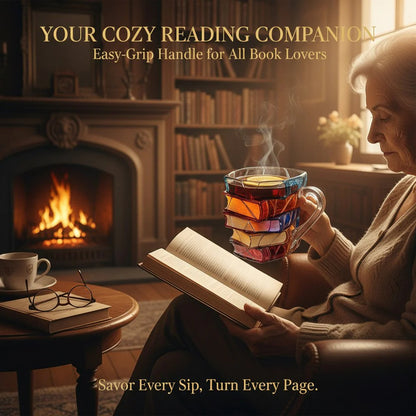 Kubek z witrażem Artisan Book Stack