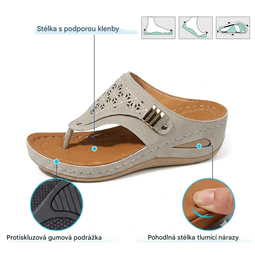 (🔥Letní speciál 50% sleva) Klasické letní dámské ortopedické sandály, které kombinují oporu a prodyšnost✅ Jsou chladivé a pohodlné na nošení ~ Chůze je snazší a pohodlnější.