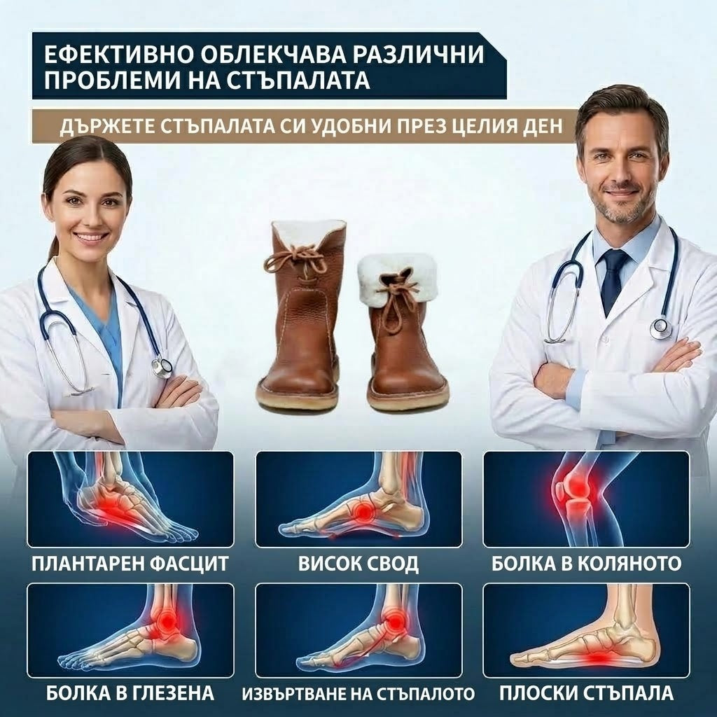 (🔥Оферта за ограничено време: 70% отстъпка - Не я пропускайте!)⏰ - Меки и удобни топли обувки от овча кожа в ретро стил ✅зимна поларена подложка + ръчно шиене👞 (с опора за свода на стъпалото за по-лесно ходене)