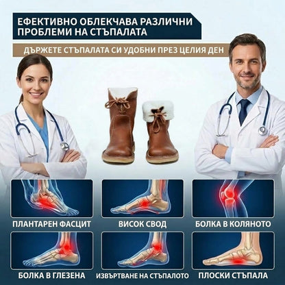 (🔥Оферта за ограничено време: 70% отстъпка - Не я пропускайте!)⏰ - Меки и удобни топли обувки от овча кожа в ретро стил ✅зимна поларена подложка + ръчно шиене👞 (с опора за свода на стъпалото за по-лесно ходене)