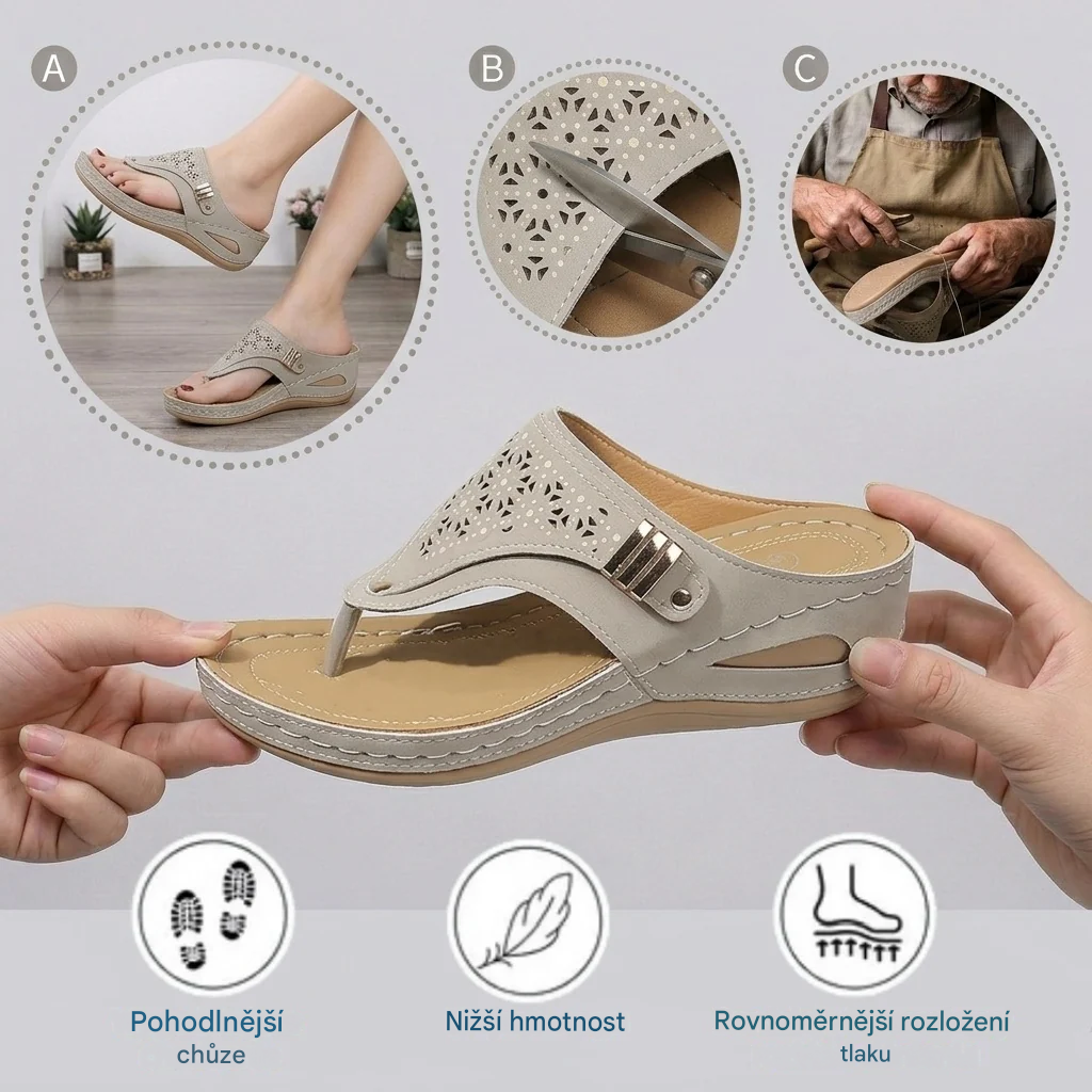 (🔥Letní speciál 50% sleva) Klasické letní dámské ortopedické sandály, které kombinují oporu a prodyšnost✅ Jsou chladivé a pohodlné na nošení ~ Chůze je snazší a pohodlnější.（副本）