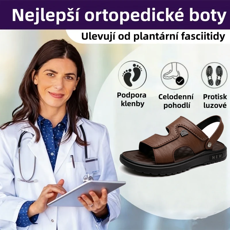 (🔥Letní speciál - Časově omezená sleva 50 %) Klasické letní pánské kožené sandály, které kombinují oporu a prodyšnost✅ Snižují tlak při chůzi, takže chůze je snazší a pohodlnější.
