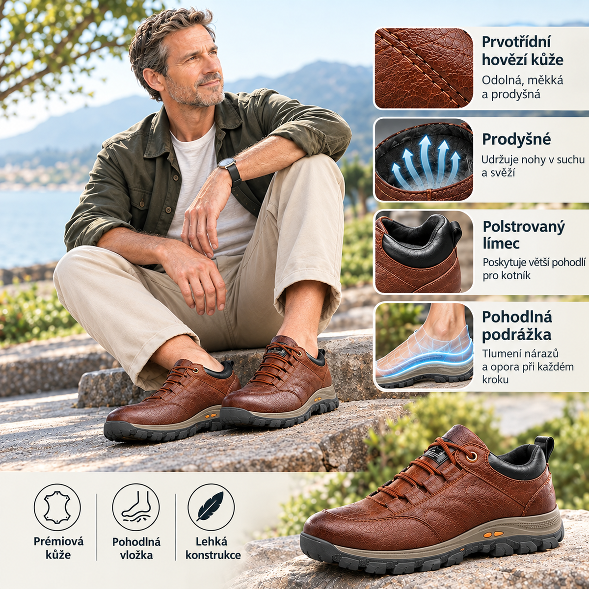 🔥 Poslední den! Sleva 30 % 🎁 Boty z italské kůže – ortopedická obuv navržená pro osoby s potížemi nohou. ✅ Poskytuje oporu klenby a ulevuje od bolesti kloubů i chodidel.
